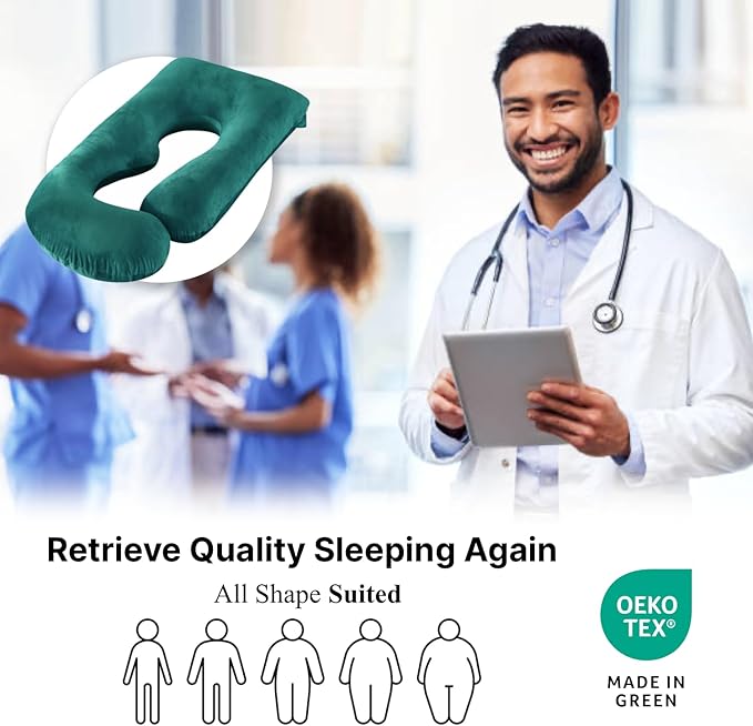 Pregnancy Pillow, Full Body Maternity Pillow 57 inch, with Removable Washable Cover - Sleep Support for Legs, Back, Neck, Shoulder, HIPS, Belly, Velvet Cover (Dark Green)