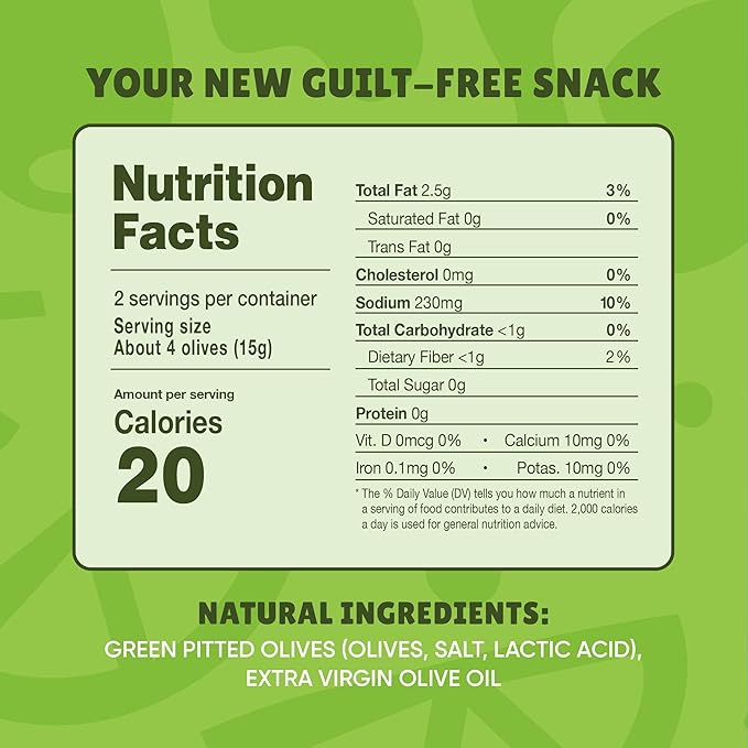 Freestyle Snacks Olive Snack Packs - 24 Pack Variety - Original Green, Hot & Spicy, Lemon Garlic, and Kalamata - Grown in Greece, All Natural, Non-GMO, Paleo, Sugar-Free, Keto Snack, 1.1oz (24 Pack)