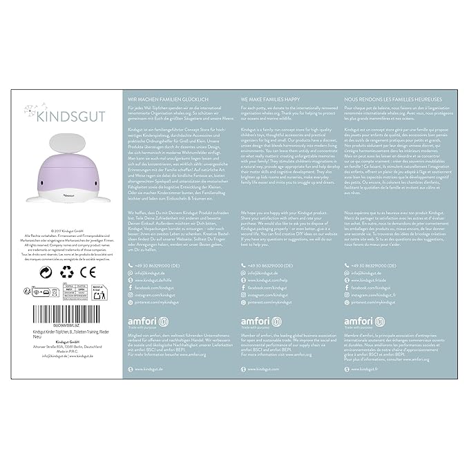 Kindsgut Potty Training Toilet in Whale Design, Designed in Germany, Potty Training in a Beautiful Design, Lilac
