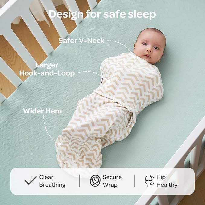 Momcozy Swaddles for Newborns, Quiet Fastner Suitable for Infant 0-3 Months, New-Parent-Friendly Swaddle Sack, Reduce Startle Reflex, Newborn Boys Girls Registry Essentials, 2-Pack, Wonder