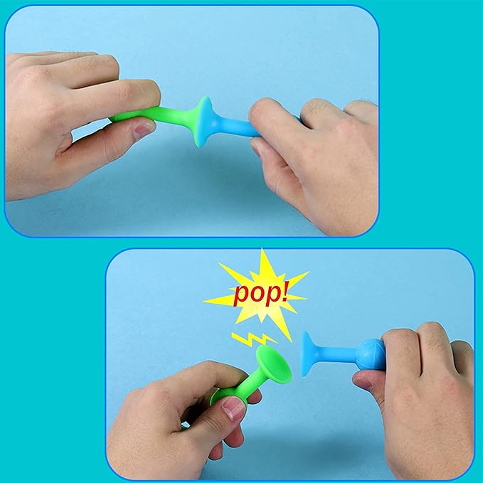 48 Piece Suction Cup Toys Construction Set - Silicone Building Blocks DIY Fun Bath Toys for Kids Ages 1-3, travel essentials for toddlers 1-3, Darts Sucker Toy with Toddler Road Trip Essentials