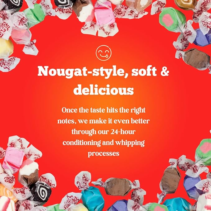 Taffy Town Candies- Shaved Ice | Gourmet Taffy| Nougat-Style Candy| Soft & Delicious| Sumer Snack Treats| Party Good Candies| 2.5lbs