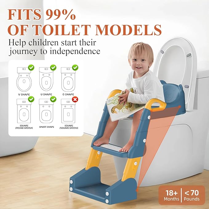 Potty Training Seat, Toddler Toilet Seat for Little Boys Girls, Potty Training Toilet with Urinals, Toddler Step Stool Ladder and Splash Guard