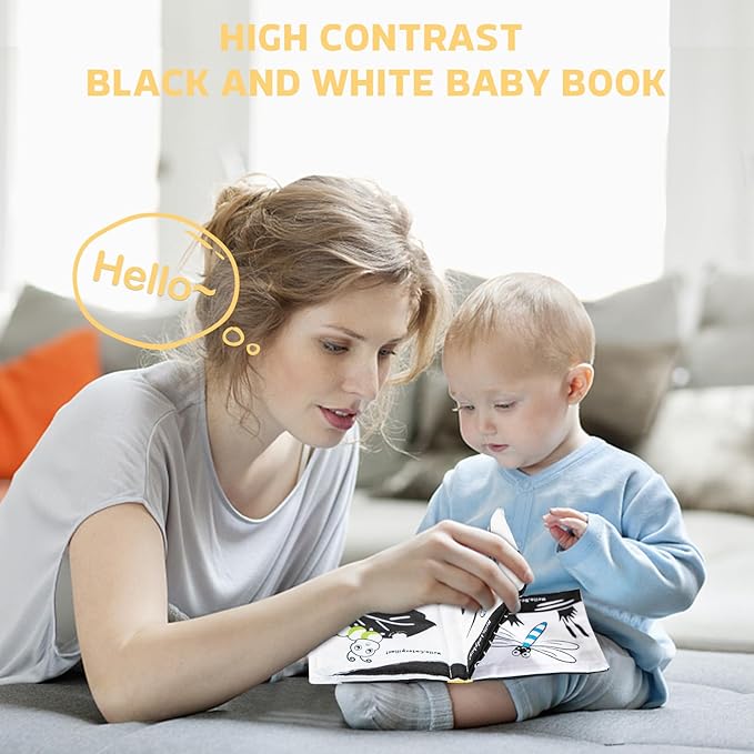 Baby Gift Set for Newborn, Bee Baby Shower Gifts Basket, High Contrast Baby Book Toys 0-6 Months Infant Rattle Socks Blanket Hat Onesie Baby Gifts Essentials for Girls Boys