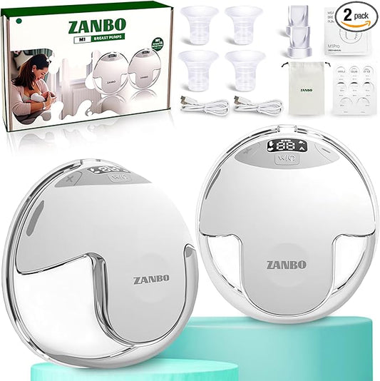 Electric Breast Pump 2025 Upgrade Hands Free Breast Pump 2-Pack 32db Ultra Quiet Wearable Breastfeeding Portable with 12 Levels & 4 Modes Portable Led Display + Dual Seal Tech