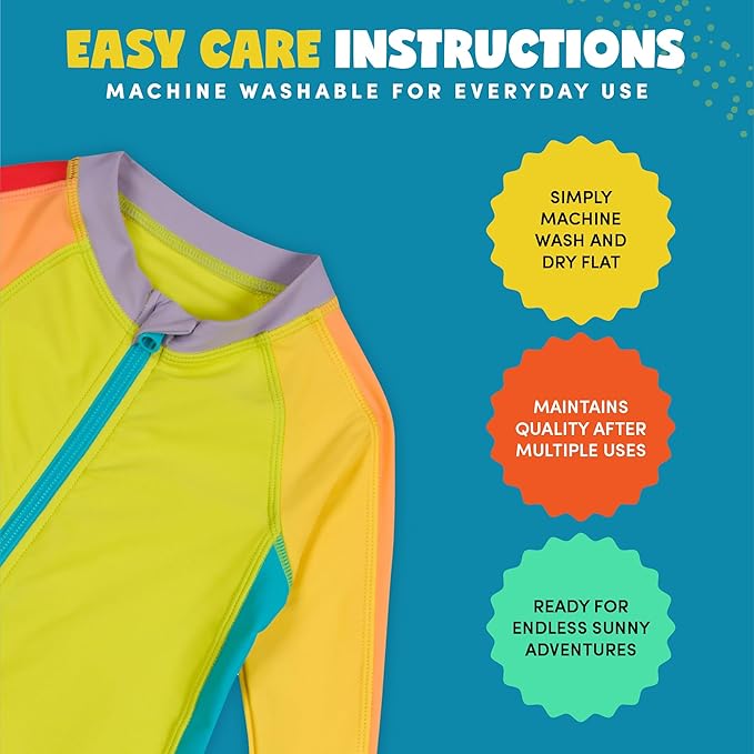 SwimZip Boys' Long-Sleeve UPF 50+ Swimsuit for Baby, Toddler, & Little Boys