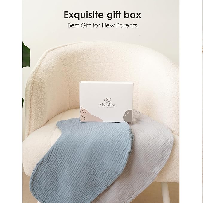 2-Pack Muslin Nursing Pillow Covers, Breathable 100% Cotton Breastfeeding Pillow Slipcovers for Standard Nursing Pillows, Soft Covers for Baby Girls and Boys with Zipper