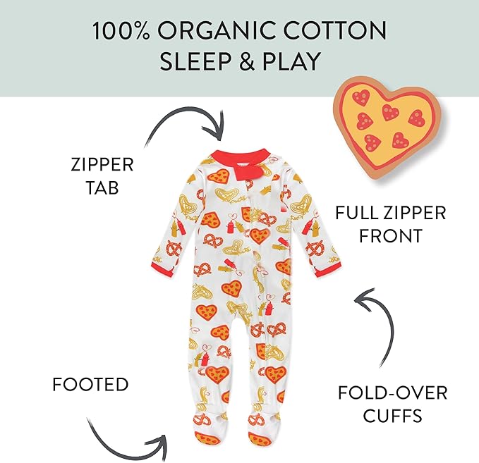HonestBaby Baby Celebration Sleep & Play Footed One-Piece Pajama Sleeper 100% Organic Cotton