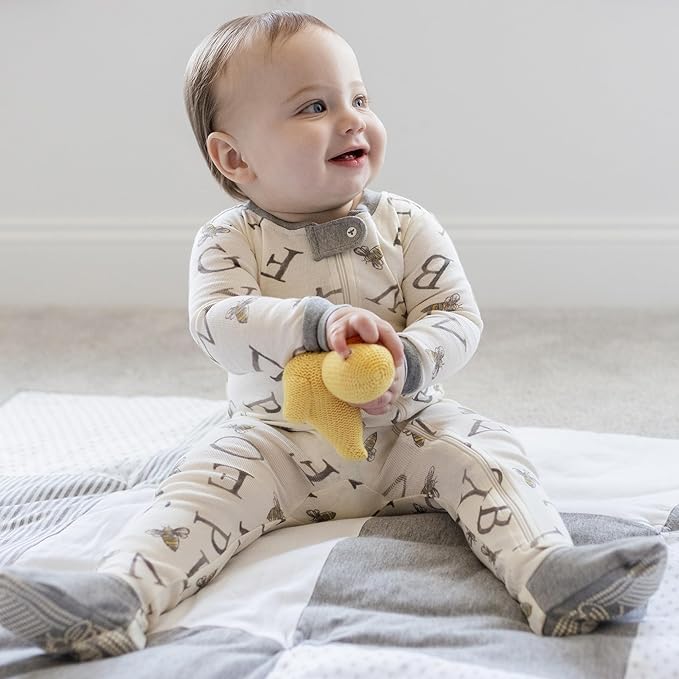 Burt's Bees Baby baby-boys Boys Sleeper Pjs, 100% Organic Cotton, One-piece Footie, Zip Up Jumpsuit, Snug Fit Pajamas