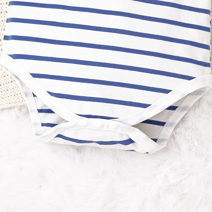 Baby Boy Clothes Newborn Outfits Stripe Romper Infant Cartoon Overall Adjustable Suspender Pants Set 0-18 Months