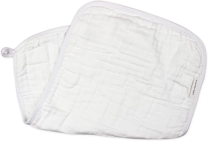 HonestBaby Organic Cotton Multi-Layer Burp Cloths Multipack, 5-Pack Twinkle Star White/Navy, One Size