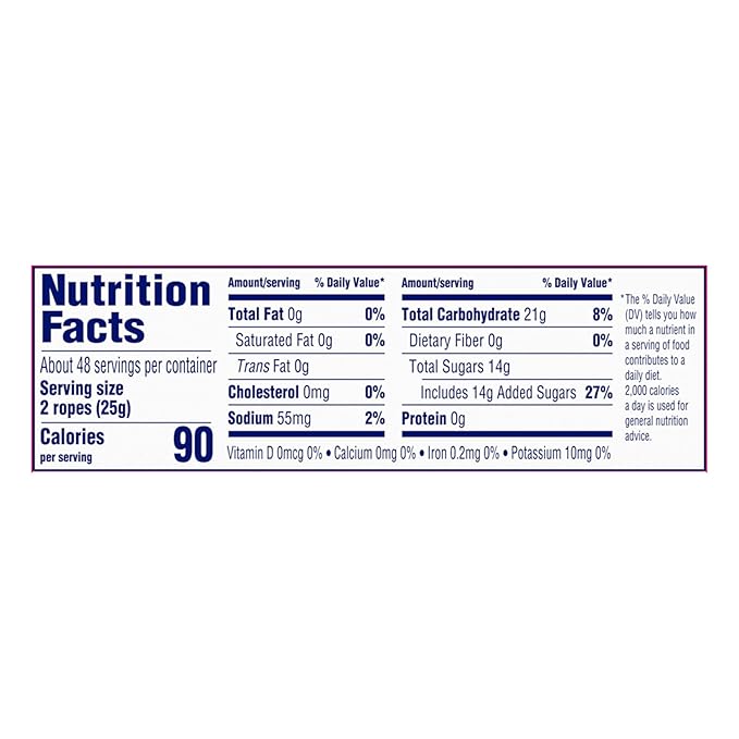 SweeTARTS Ropes, Candy, Twisted Rainbow Punch, Soft and Chewy, 3.5 oz, 12 count