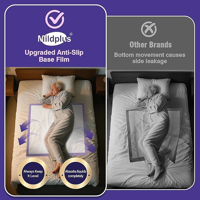 130 Grams Heavy Duty Bed Pads 36''X36'',50 Count Purple Disposable Underpads Extra Large Chucks Pads Incontinence Pads for Adult, Senior, Kids and Pet