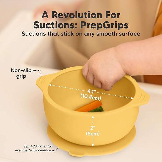 KeaBabies 2-Pack Baby Bowls with Suctions, Lids - Silicone Toddler Suction Bowls for Baby Boy, Girl, Kids, Food Grade Silicone, BPA-Free, Dishwasher Safe, Toddler Eating Essentials (Valiant)