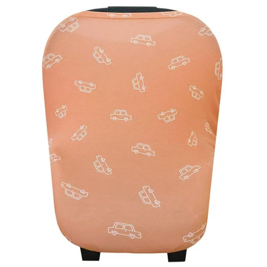 Baby Car Seat Cover Canopy and Nursing Cover Multi-Use Stretchy 5 in 1 Gift "Cooper" by Copper Pearl