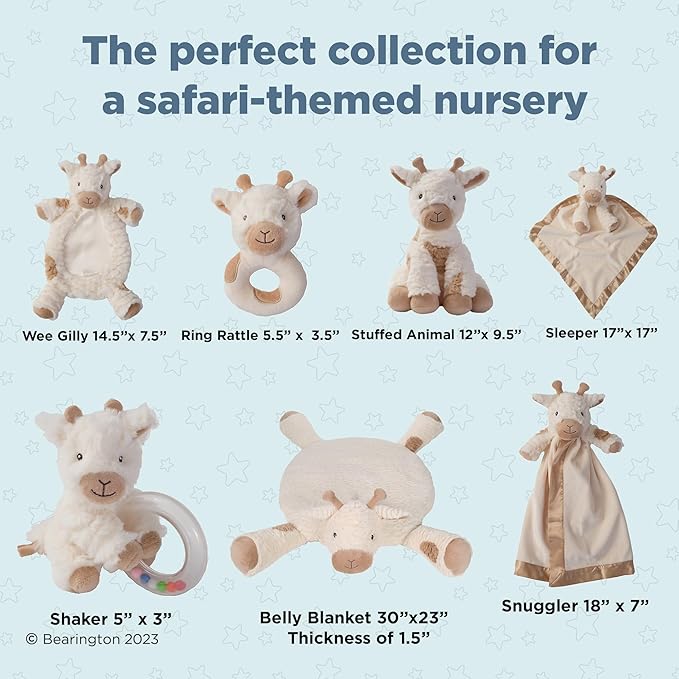 Bearington Collection Lil' Lofty 18 in Giraffe Loveys for Babies - Security Blanket for Babies - Lovies Security Blanket with Stuffed Animal - Giraffe Stuffed Animal