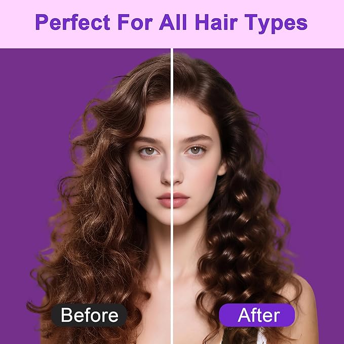 Curly Hair Brush, Curl Defining Brush with Soft Boar Bristles Detangling Tangled Glides, Wide-Teeth Design Effortlessly Shaping & Defining Curls, Curling Definer for Wet & Dry Hair (Purple)