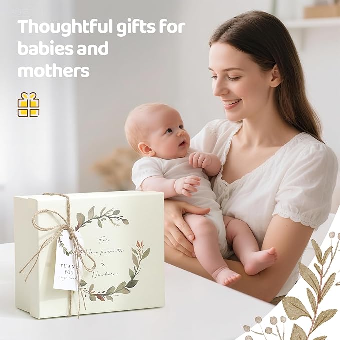 New Mom & Baby Gift Set | Pregnancy & Baby Shower Gifts for Her | Mama Bear Mug, Eye Mask & Baby Rattle Care Package