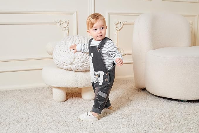 Cute Baby Boy Clothes Suit Toddler Boys' Striped long Sleeve T-Shirt+Denim Overalls Jumpsuit Pants Outfits Sets