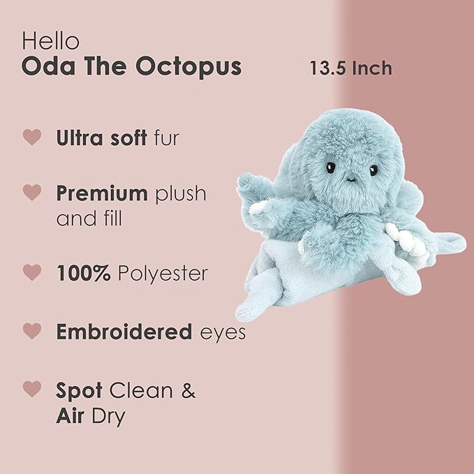 MON AMI Oda The Octopus Plush Lovey for Babies – 13.5” | Knotted Security Blanket for Newborns