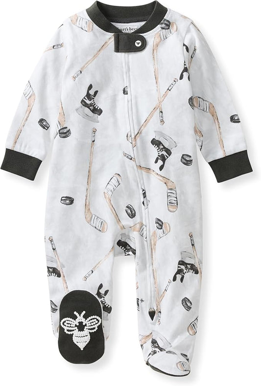 Burt's Bees Baby Baby Girls Pajamas, Zip Front Non-Slip Footed Sleeper Pjs, 100% Organic Cotton