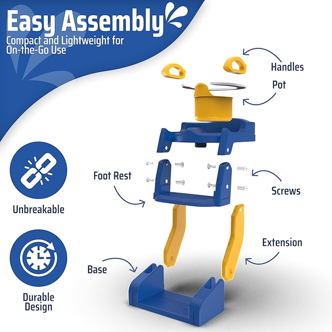 3-in-1 Toddler Potty Training Toilet with Ladder, Easy Assembly, Collapsible Potty Training Seat, Anti-slip Foldable Toddler Toilet Seat with Adjustable Step Stool For Kids Boys And Girls (Blue)