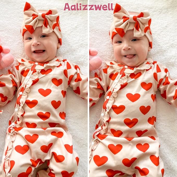 Aalizzwell Baby Girls Romper Outfit Fall Winter Clothes with Accessories