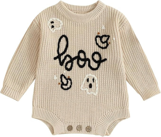FYBITBO Baby Girl Boy Sweater Knit Oversized Pullover Sweatshirt Romper Onesie Warm Fall Winter Clothes Outfit Newborn