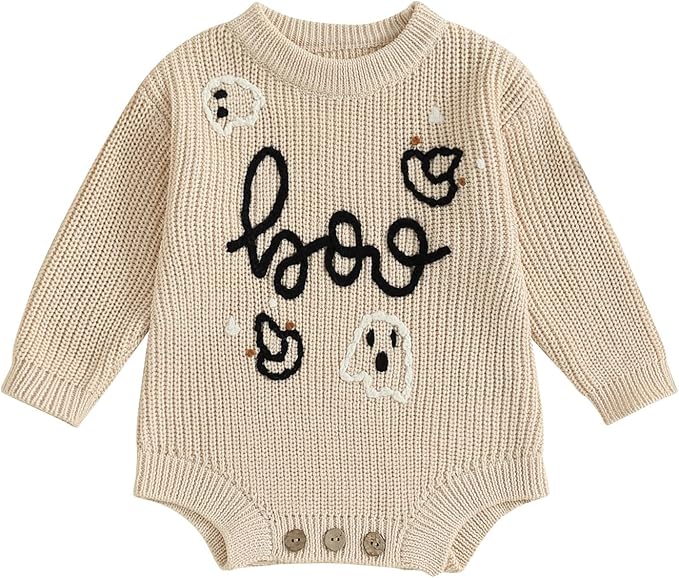 FYBITBO Baby Girl Boy Sweater Knit Oversized Pullover Sweatshirt Romper Onesie Warm Fall Winter Clothes Outfit Newborn