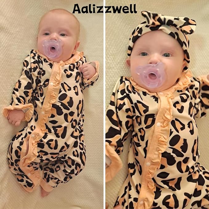 Aalizzwell Baby Girls Romper Outfit Fall Winter Clothes with Accessories