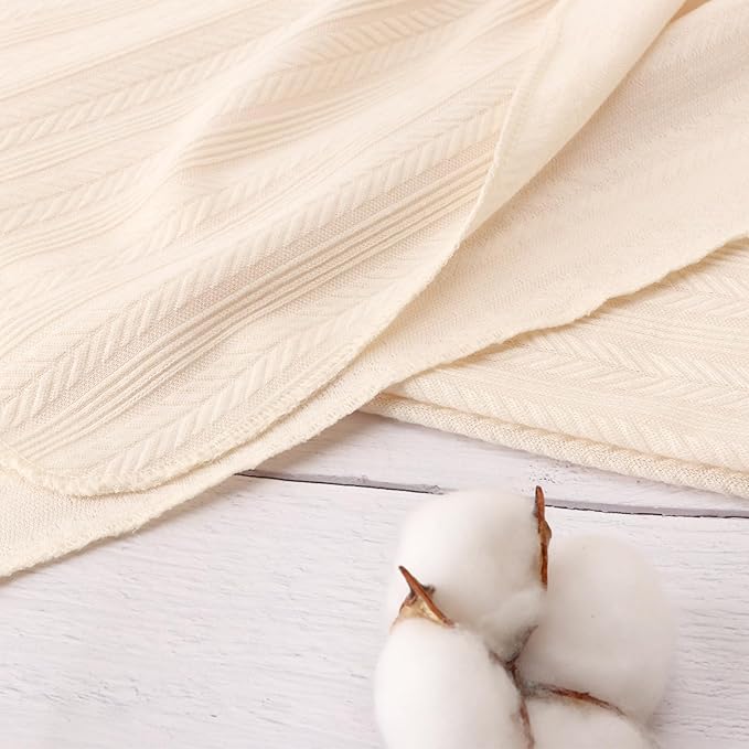 Newborn Receiving Blanket with Bow Hat Headband Wooden Card Set Wheat-Pattern Newborns Toddler Baby Boy Girl Nursery Swaddle Wrap