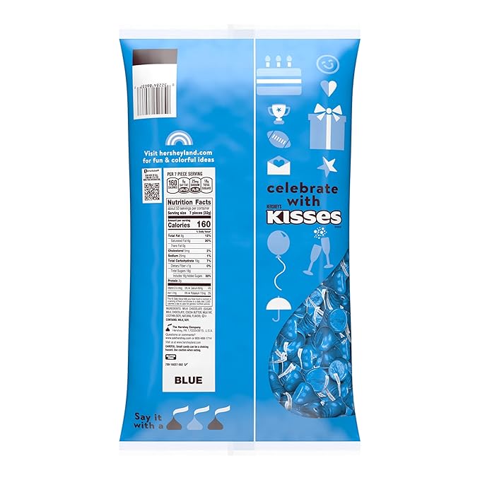 HERSHEY'S KISSES Milk Chocolate Candy Bulk Bag, 60 oz