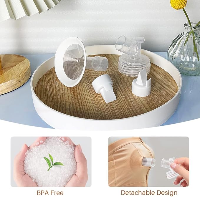 PumpMom-us 19mm and 21mm Oval Flanges Breast Shield Compatible with Spectra S2 S1 9 Plus Pump Parts, Replacement Duckbill Valves for Spectra Flange Accessories (19mm + 21mm)