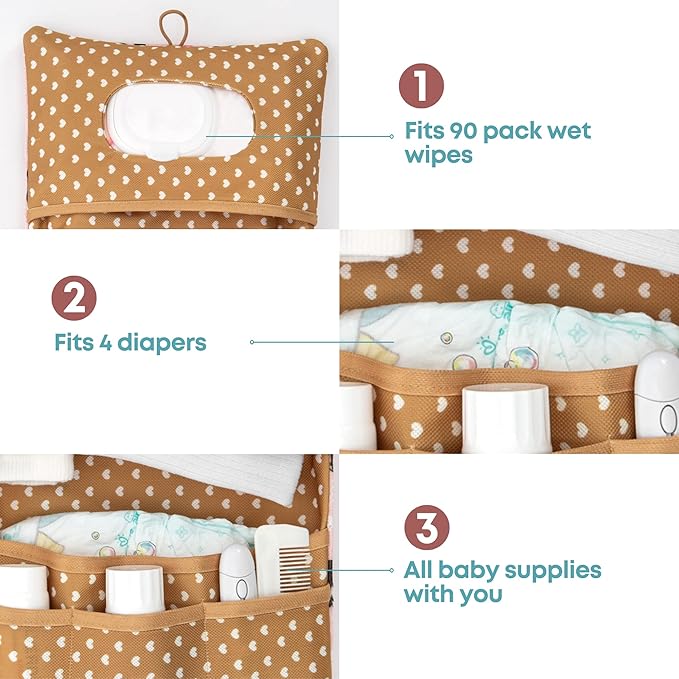 HAMUR Baby Diaper Bag Organizer – Travel-Friendly, Compact & Foldable | Stroller Pouch for Newborn Essentials – Must-Have for Boys & Girls (Swan)