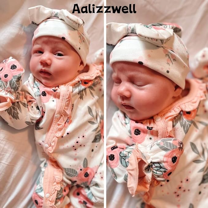 Aalizzwell Baby Girls Romper Outfit Fall Winter Clothes with Accessories