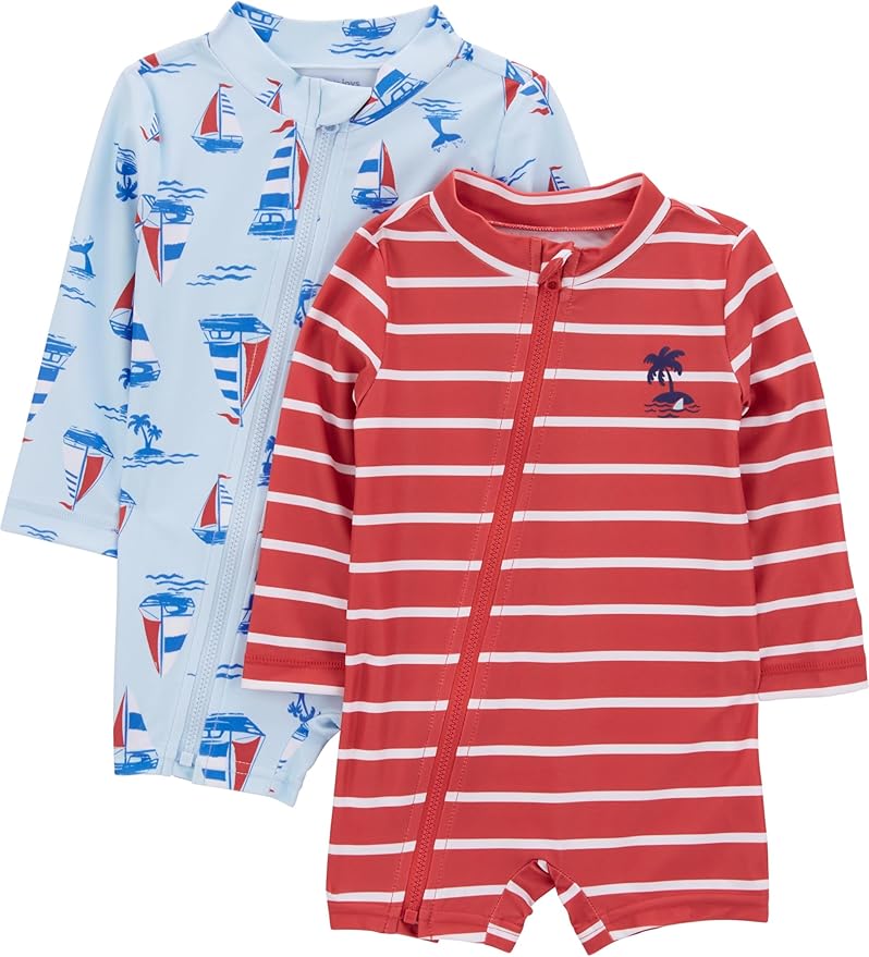 Simple Joys by Carter's Baby-Boys 2-Pack 1-Piece Zip Rashguards