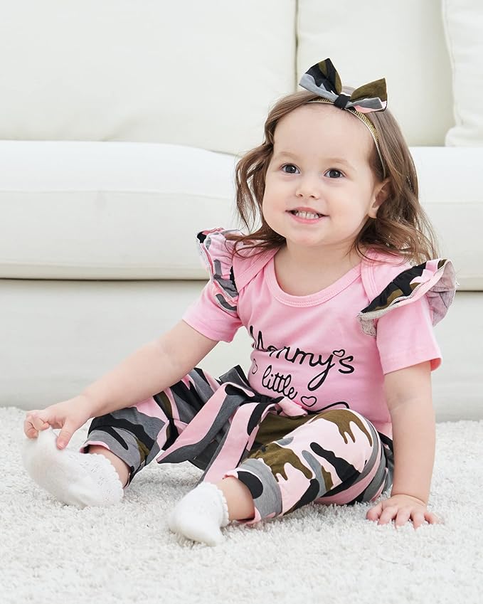 Infant Baby Girl Clothes Newborn Girl Outfit Long Sleeve Romper Pants Set Cute Baby Clothes for Girls Fall/Winter