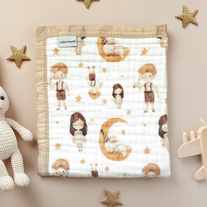 Organic Cotton Muslin Baby Blanket for Boys & Girls - Luxurious Soft Toddler Quilt for Swaddling - Gender Neutral Blankets - Great BoyGirl