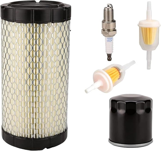 EZGO RXV & TXT Tune Up Kit (2008-Up RXV/2010-Up TXT) - Includes Air/Oil/Fuel Filters & Spark Plug | Golf Cart Maintenance Kit | Replaces OEM# 611879 | Ezgo Air Filter