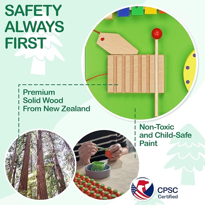 Monläurd® Crocodile Montessori Busy Board, Sensory Board,Educational Toys, Activity Cube, Wall Toys, Daycare Furniture, Playroom Furniture, Boys and Girls 6 M+