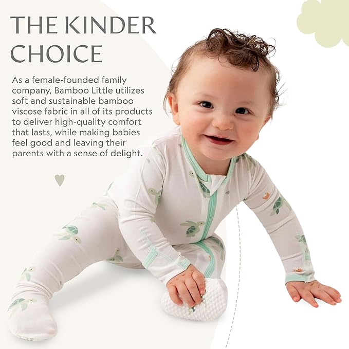 Bamboo Little Soft Baby Footie Pajamas, Baby Clothes, Newborn Sleepers, 95% Viscose and 5% Spandex, 0-24 Months