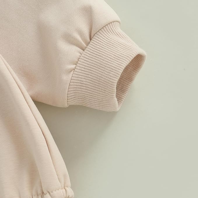 Kupretty Baby Boy Girl Sweatshirt Romper Cute Winter Fall Clothes Siblings Crew Neck Long Sleeve Bubble Infant Bodysuit