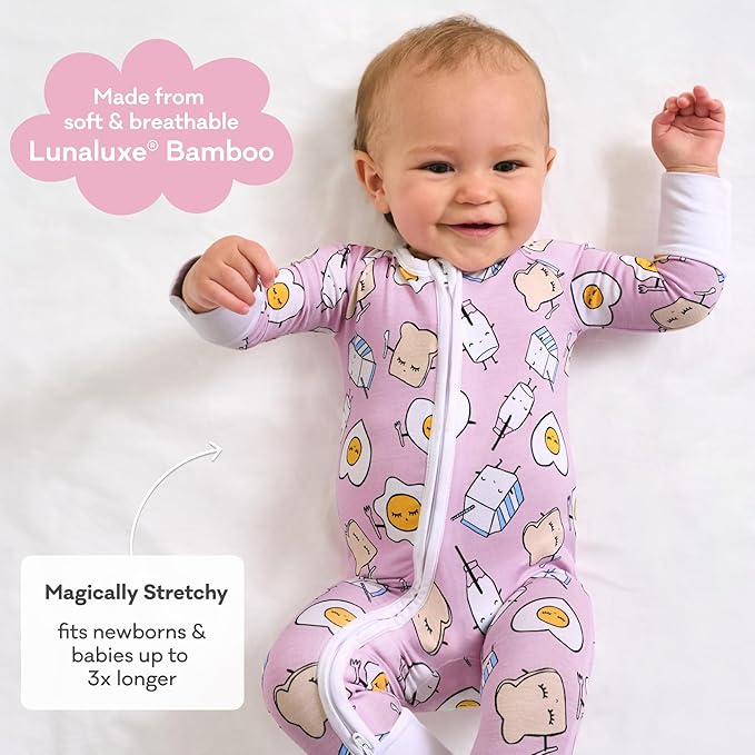 Little Sleepies Pajamas for Baby Boys & Girls, Viscose from Bamboo Baby Pajamas, Preemie & Newborn Sleepers, 2-Way Zipper PJs