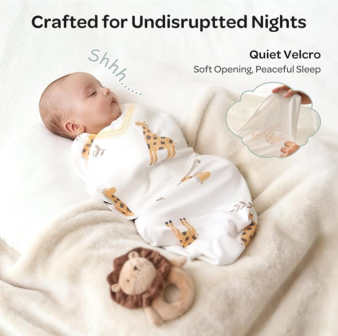 Momcozy Swaddles for Newborns, Quiet Fastner Suitable for Infant 0-3 Months, New-Parent-Friendly Swaddle Sack, Reduce Startle Reflex, Newborn Boys Girls Registry Essentials, 2-Pack, Bravery