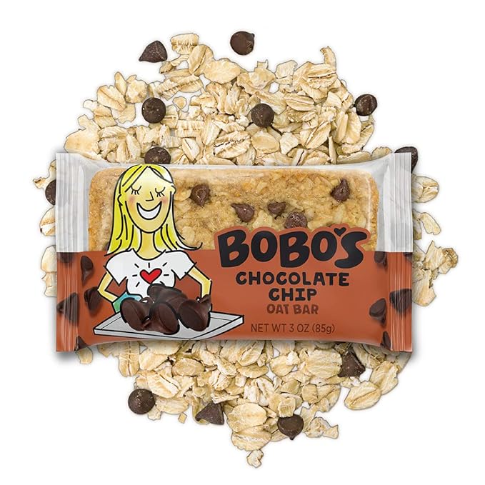 Bobo's Oatmeal Bars, Chocolate Chip, Gluten Free Vegan Whole Grain Oat Bars, Pack of 12