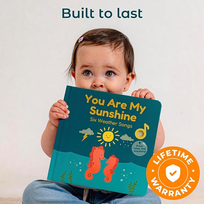 Cali's Books You Are My Sunshine Music Book Toddlers 1-3 Years Old - Nursery Rhymes Musical Book, Headphone Jack, Interactive Baby Sound Book, Singing Toy Children Girls Learning Song Toy Toddler Boys