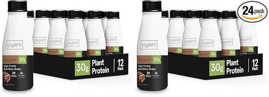 Soylent Chocolate High Protein Shake, 30g Complete Protein, Vegan, Dairy Free and 0g Sugar, Ready to Drink Protein Drinks, 11 Oz, 24 Pack