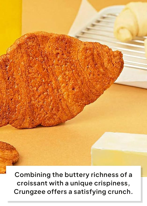 K FOOD KOREAN FOOD Flat Croissant Himalayan Pink Salt, Crispy and Buttery Dessert Bites, Only 102 Calories, Perfect for School Lunchboxes, Individually Wrapped, Pack of 10 (20g Each)