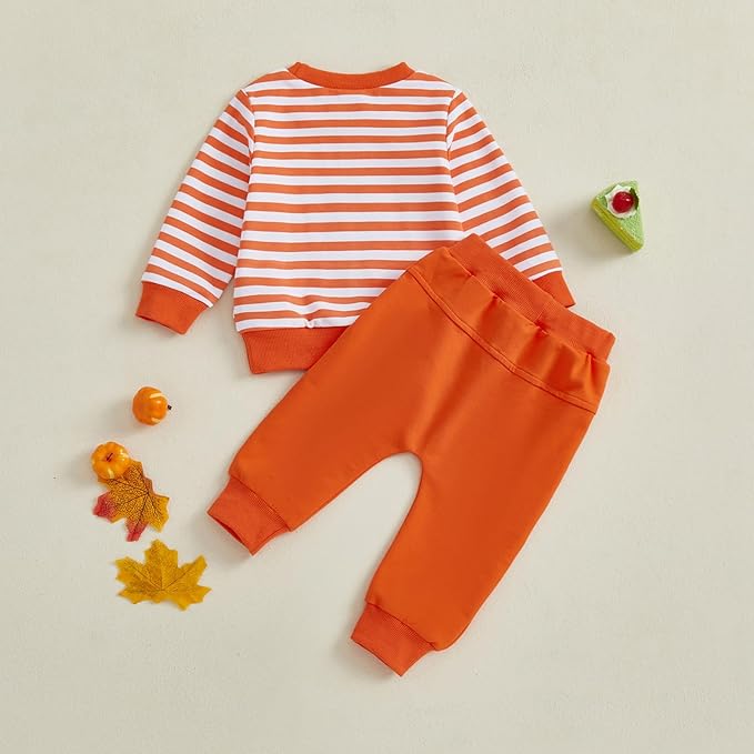 CIYCUIT Toddler Baby Boy Outfits Striped Sweatshirt Pants Clothes Set