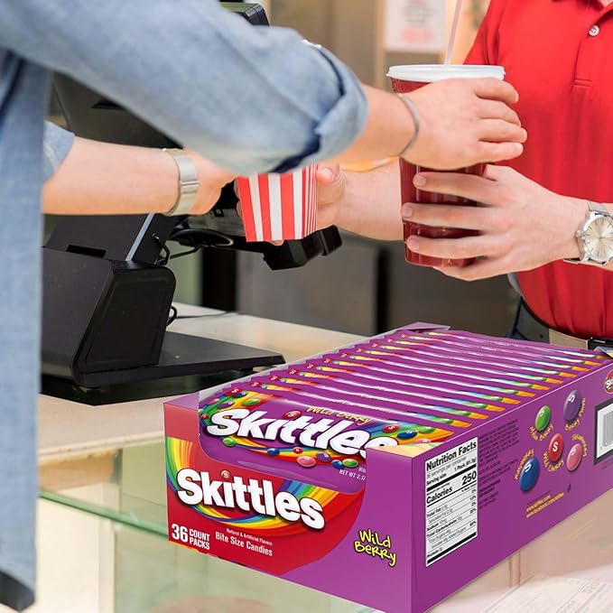 SKITTLES Candy, Wild Berry Fruit Chews Candy, 2.17 oz (36 Count)